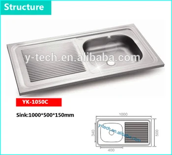 Wastafel Dapur Peralatan Untuk Restoran Dengan Harga Murah Anti Wastafel Dapur Peralatan Untuk Restoran Dengan Harga Murah Anti Karat Di Taizhou Yk 1050c