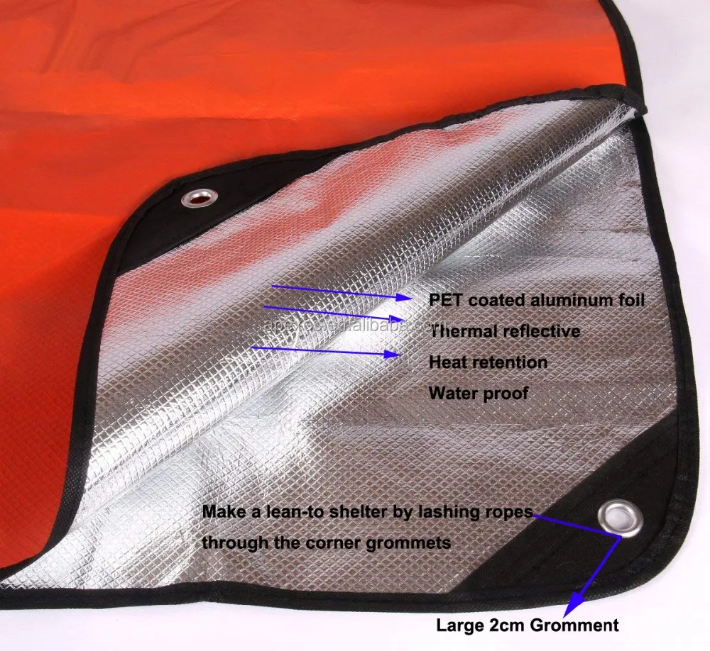 All Weather Outdoor Emergency Survival Blanket All Purpose Thermal Reflective Survival Blanket