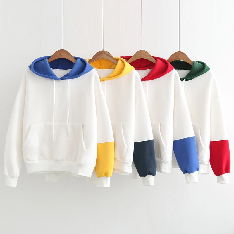 blank color block hoodie