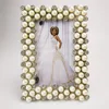 4x6 rhinestones and pearl beaded zinc alloy picture frame