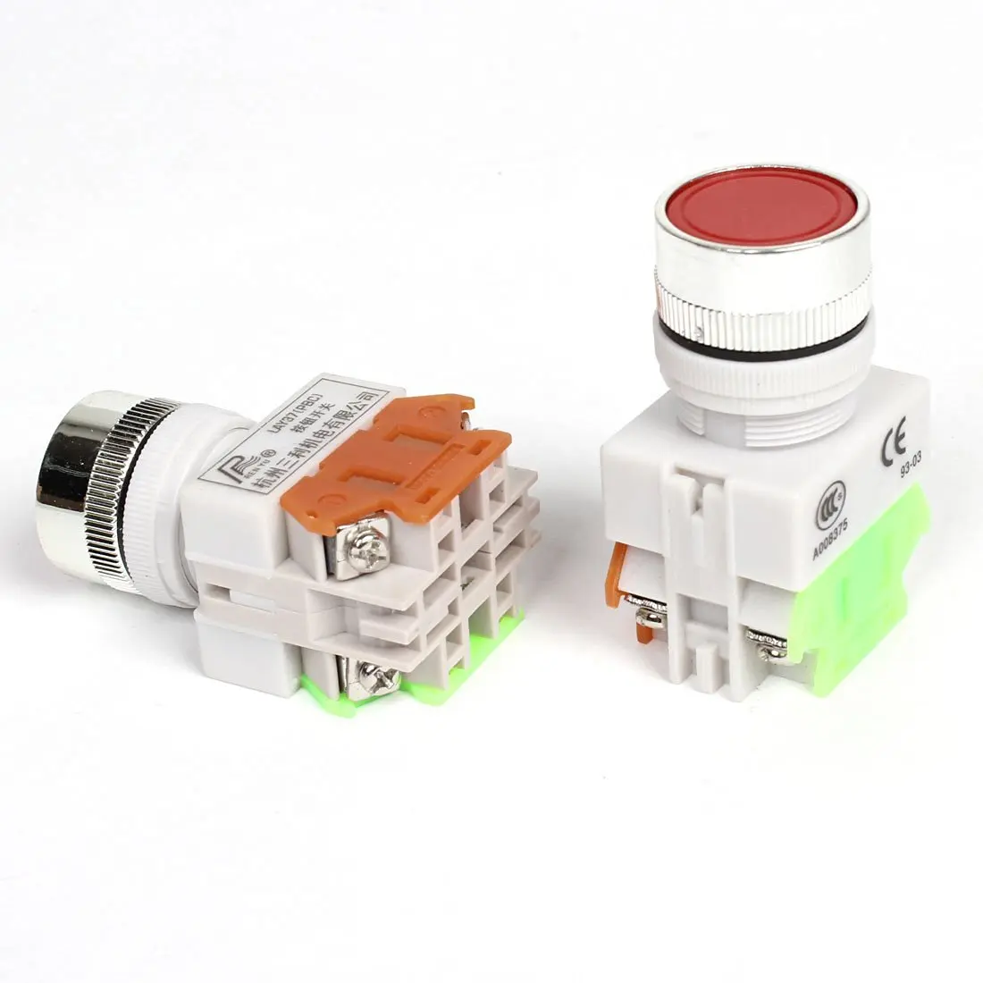 24mm Panel Mounted Self-Locking Red Mushroom Push Button Switch 660VAC 10A DPST
