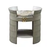 Round Luxury Italy Marble Top Home Bar Decoration Box Suitcase Storage Stands Side Small Coffee Table