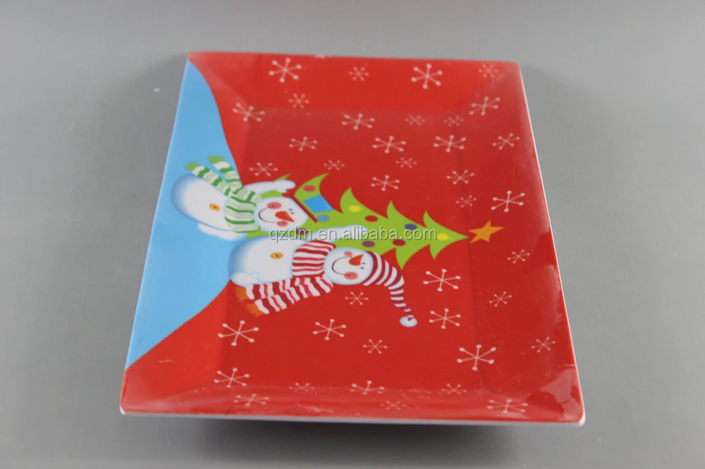 Hot Sale Christmas Serving Tray/Melamine Tray With Handle For Xmas