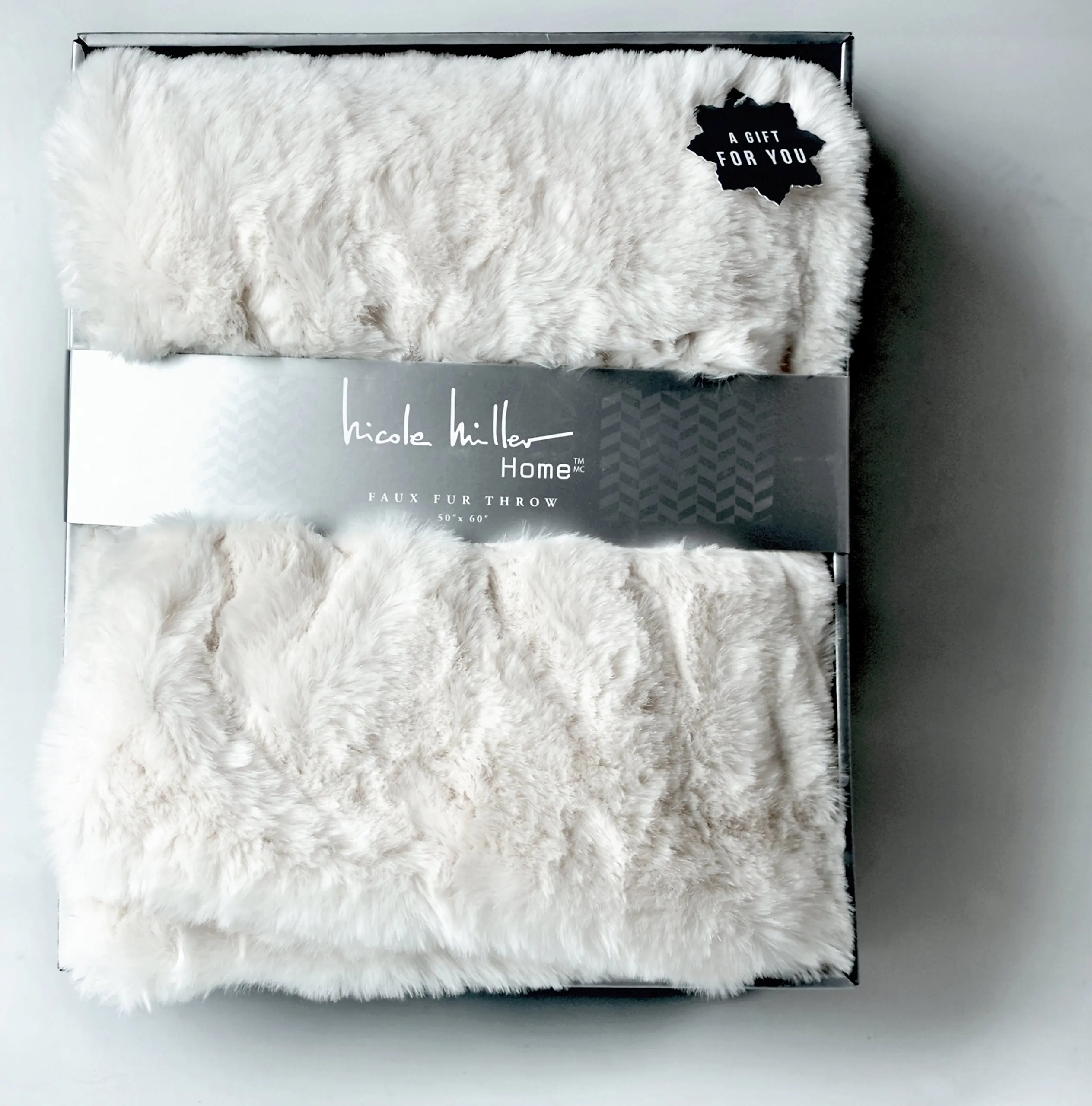 nicole miller faux fur pillow