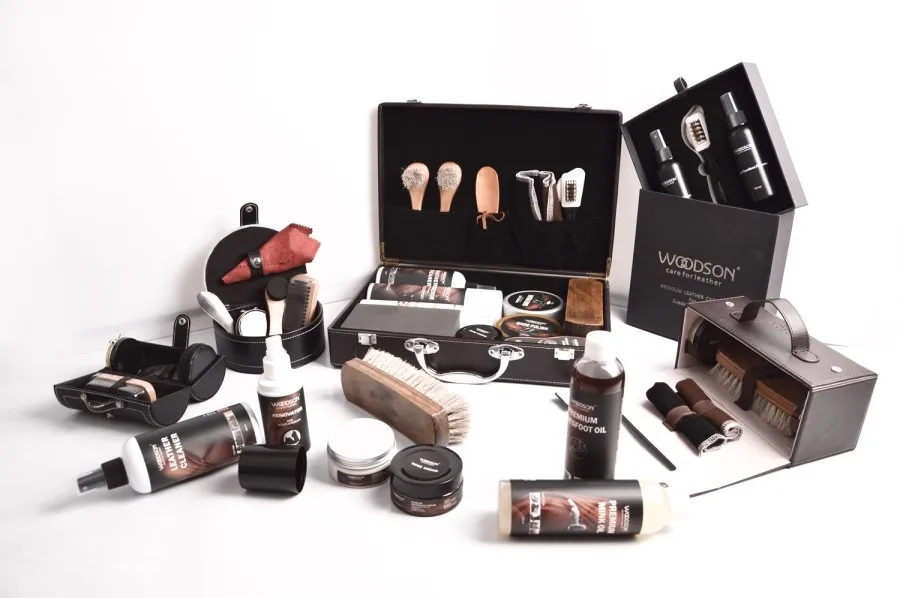wooden high quanlity shoe care kit box