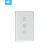 GRSICO IOT Wireless Voice Control 3gang Smart Touch Light Switch Panel with Led Backlight