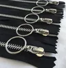 Metal Zippers closed bottom nickel teeth zips with Special Ring Pull Black nickel zipper