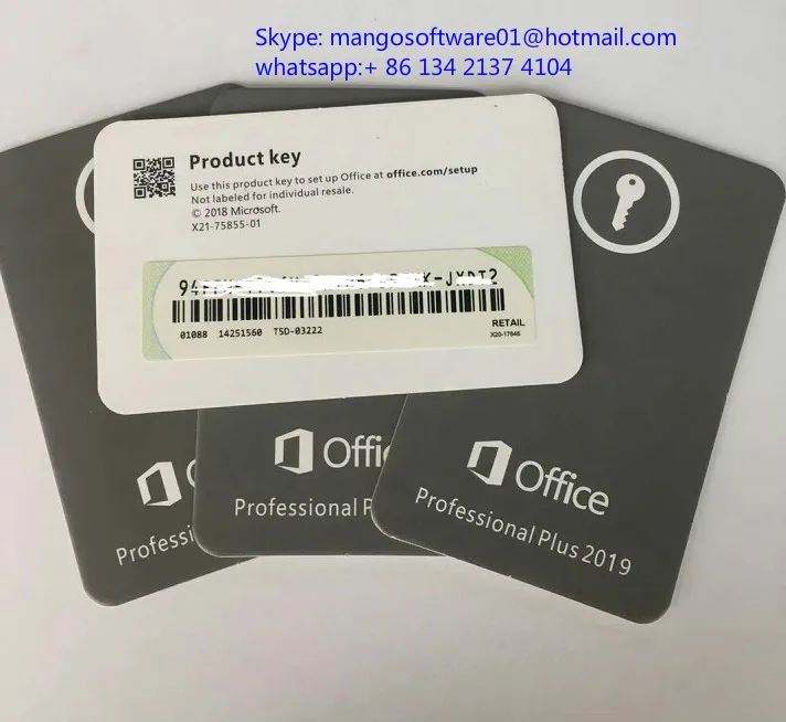 Microsoft Office 2019 Professional Key Card Ms Office Pro Plus 2019 Key