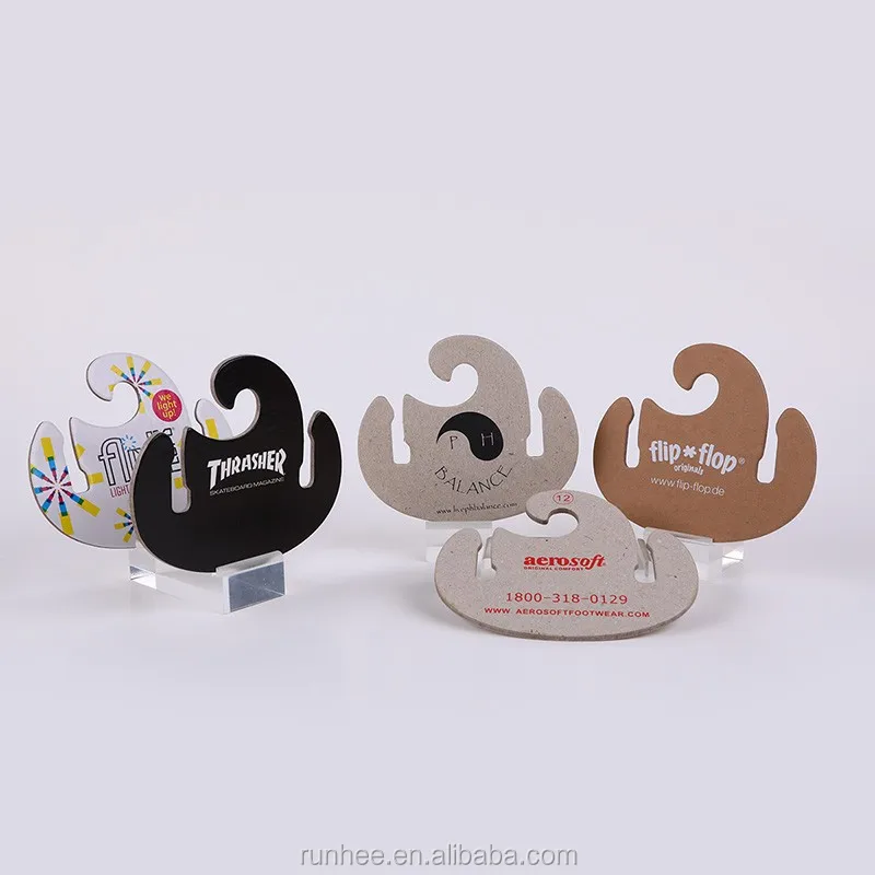 2.5mm Thickness Flip Flop Paper Hanger Cardboard Hanger Custom Logo Low MOQ