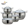 Die cast cooking set 10pcs stainless steel casserole apple shape cookware set with metal lids