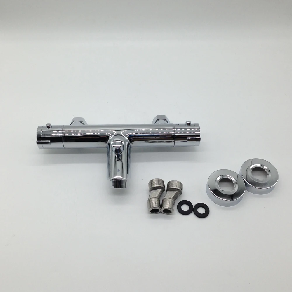 Wholesale Thermostatic Shower Faucet Mixer Tap Dual Handle Polished