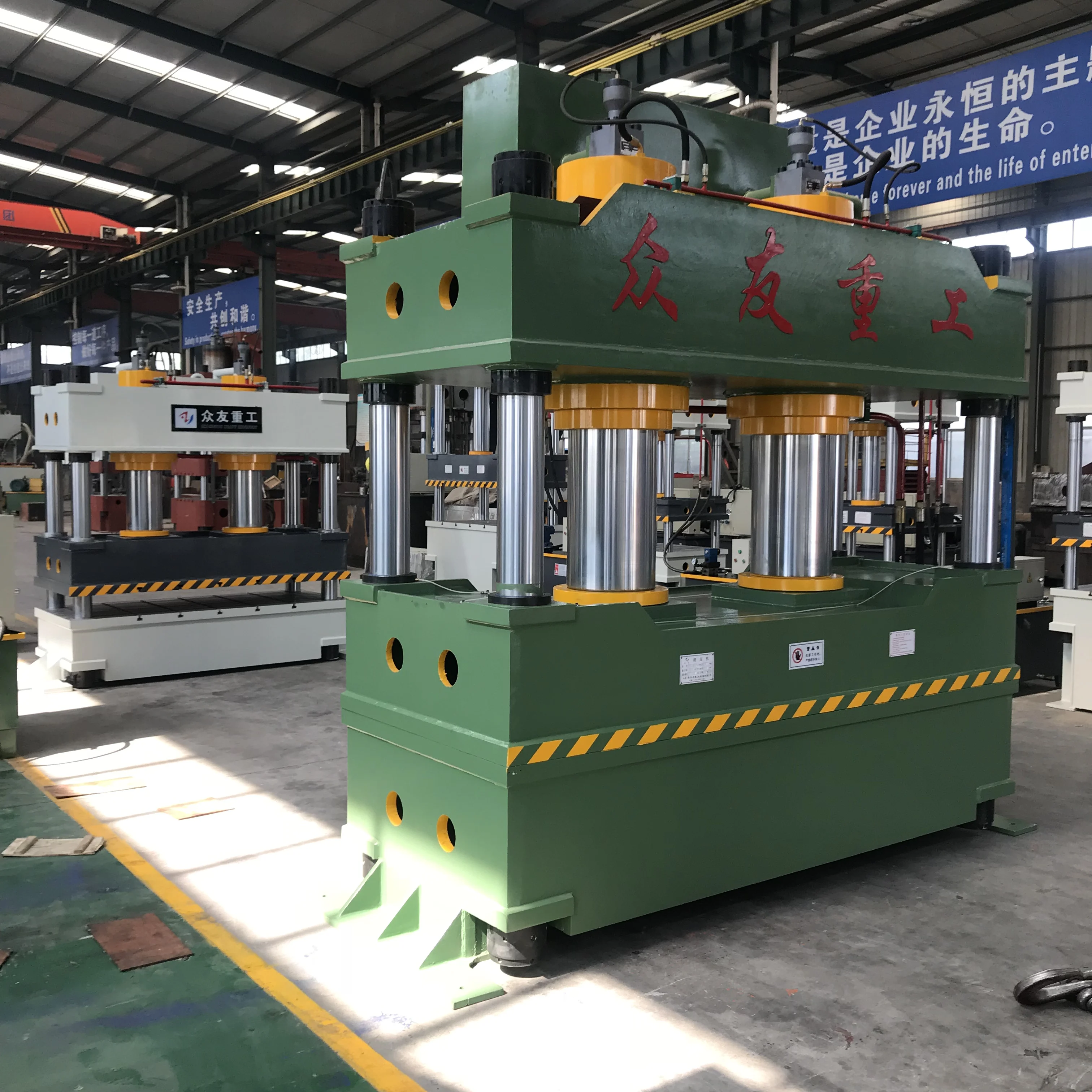 Four Column Double Cylinder Hot Pressed Hydraulic Press Machine - Buy ...