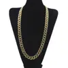 Fashon 18K Solid Gold Plated Fat Bead Chain Jewelry Stainless Steel Man Chain hiphop Necklace