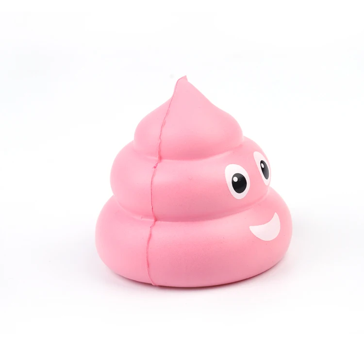Custom Smiley Wajah Kotoran Pink Stres Bola untuk Anak-anak
