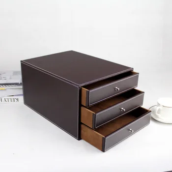 Modern Style Pu Leather Office Accessories Storage Box Classic