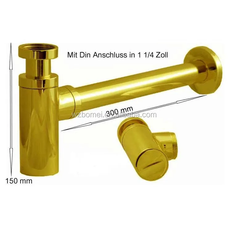 In muur G1/4 \'\'Gold rvs & messing badkamer sifon val voor wastafel ... In muur G1/4 \'\'Gold rvs & messing badkamer sifon val voor wastafel ...
