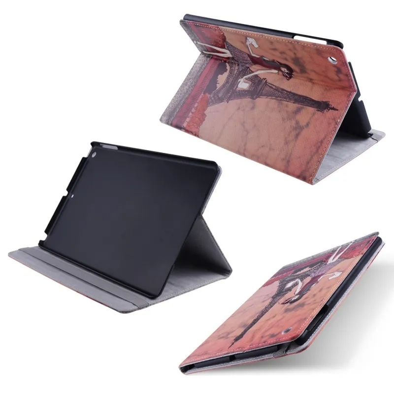 fashion smart printing leather pu flip cover case for ipad air