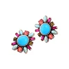 ed00186c-2 2018 Summer Ladies Earrings Designs Picture Blue Natural Stone Stud Earrings