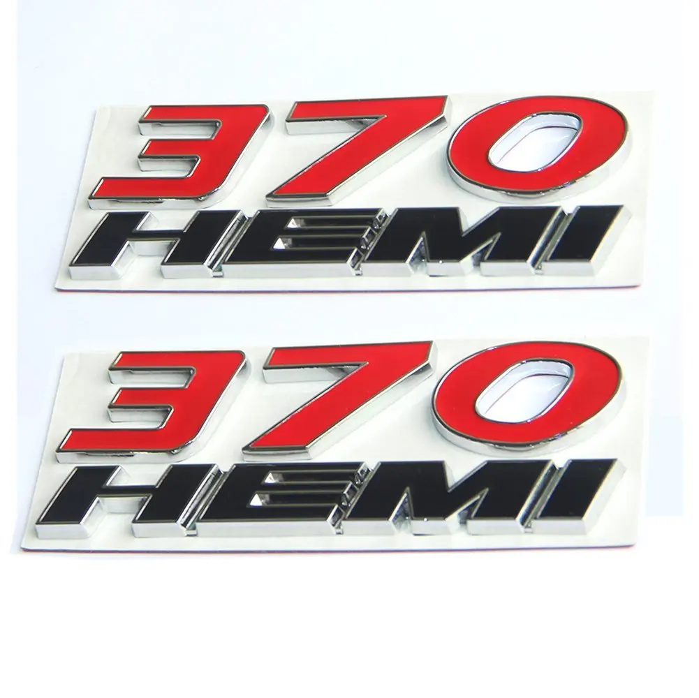 Yoaoo 2x New Chrome OEM 345 345 Emblems Badges Alloy Decal 3D Logo Replacement for 345 Badge 300C Red Black