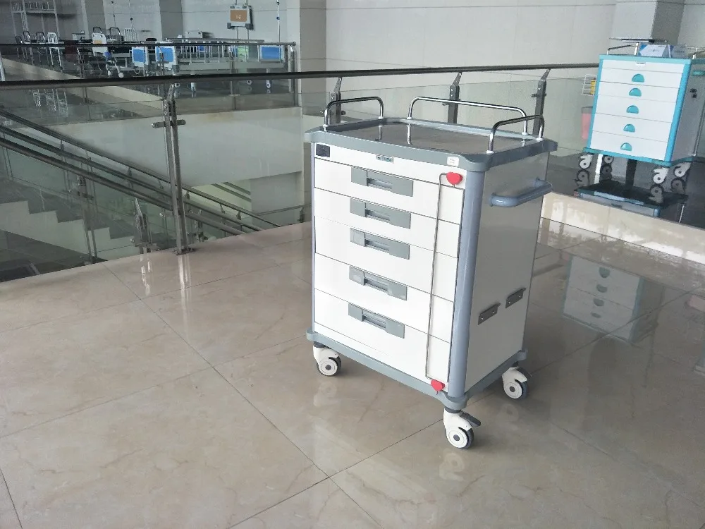 hospital furniture ABS plastic medicine nursing trolley