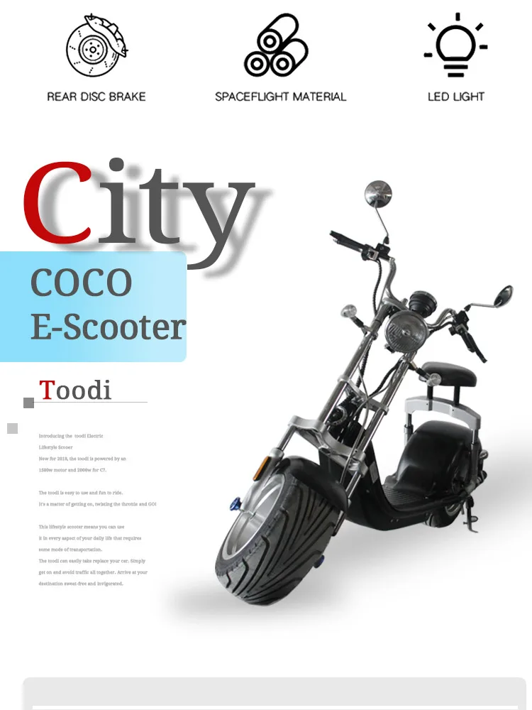 TD-C7/SC14 EEC/COC/CE EUROPE Citycoco 1000w electric aguila ava scooter