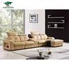 Modern Latest Design Corner Leather Furniture Chesterfield Sofa Yellow