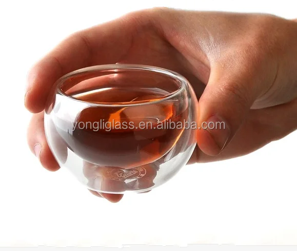 Wholesale cheap double wall glass tea cup, shot glass tea cup double wall glass