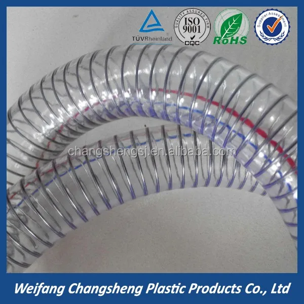 Oem Food Grade Water Conveying High Pressure Clear Pvc Steel Wire
