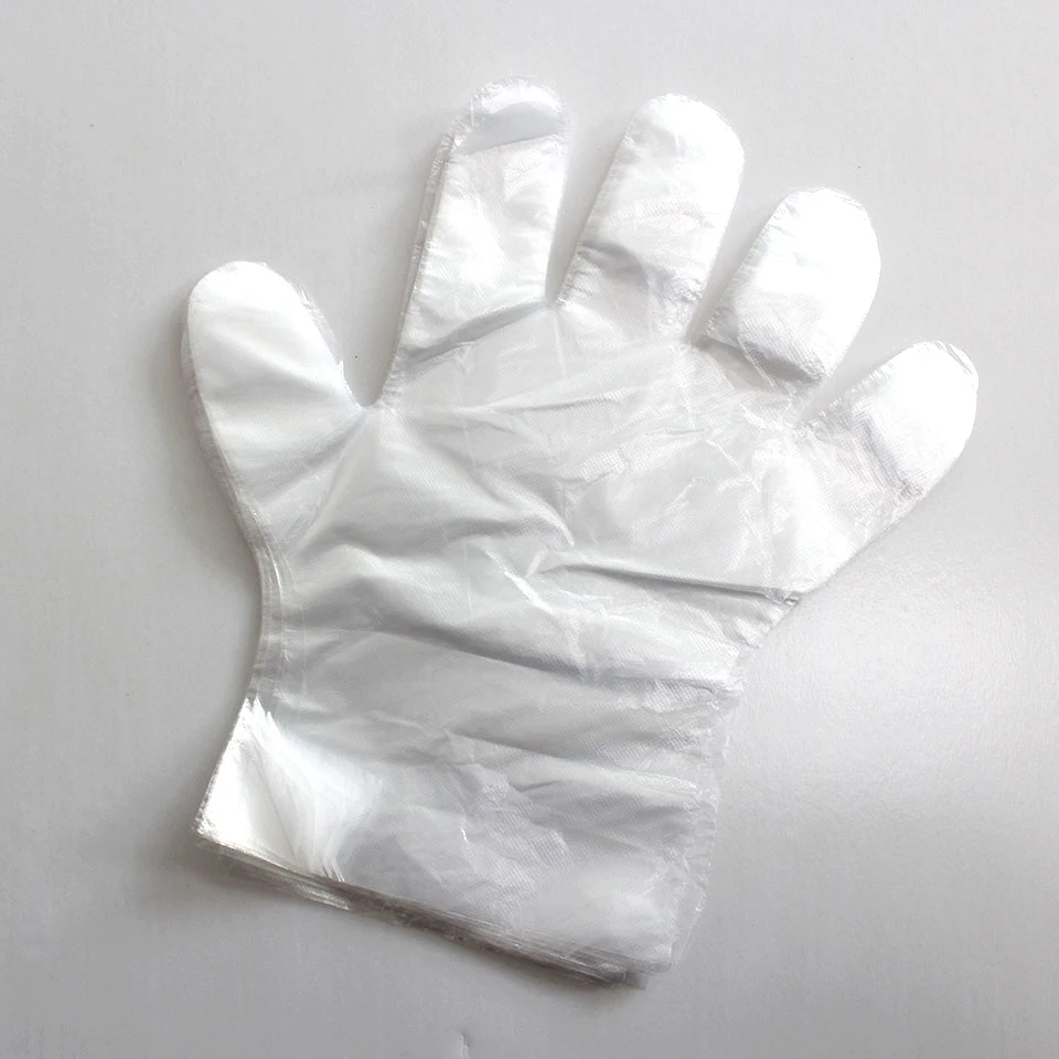 100x Food Cleaning Catering Plastic Disposable Polythene Clear Safe Gloves、2 Dd
