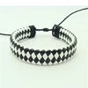 Hand made jewelry fashion style top selling wrist snake series white and black corss weave leather bracelet,pulseras cuero