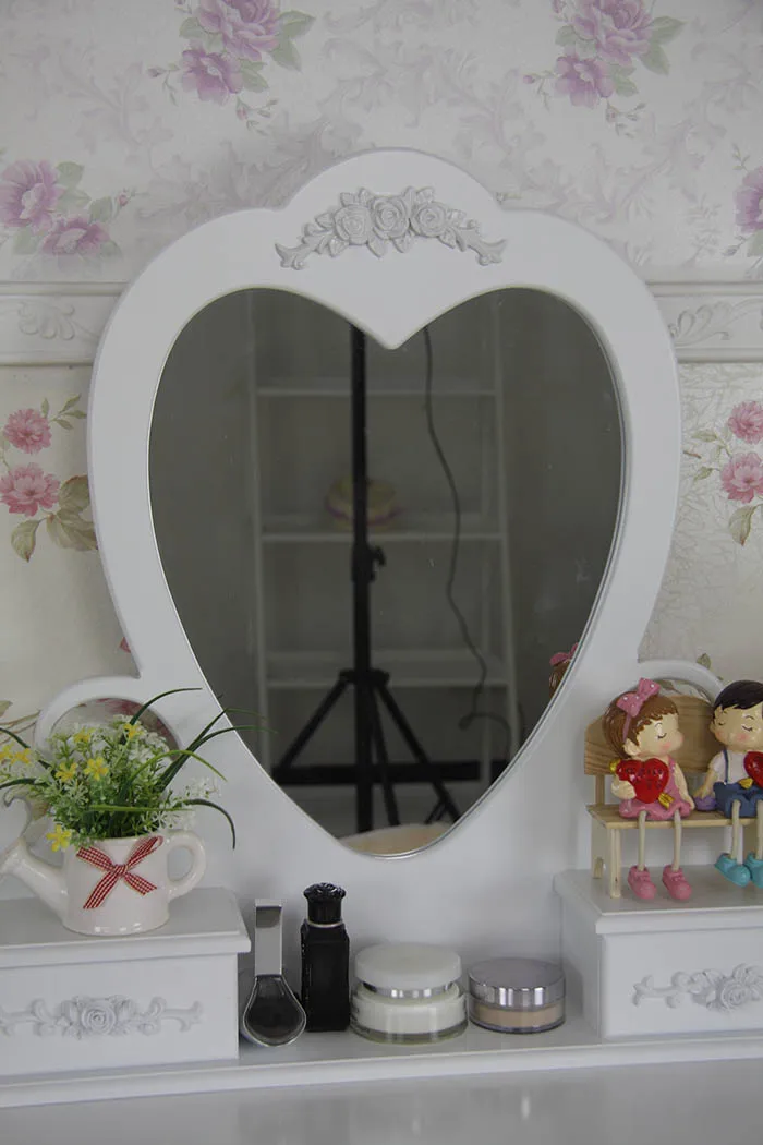 box assemble 4 how to piece mirror Bedroom Table Dressing Heart Mirror Shaped Furniture With