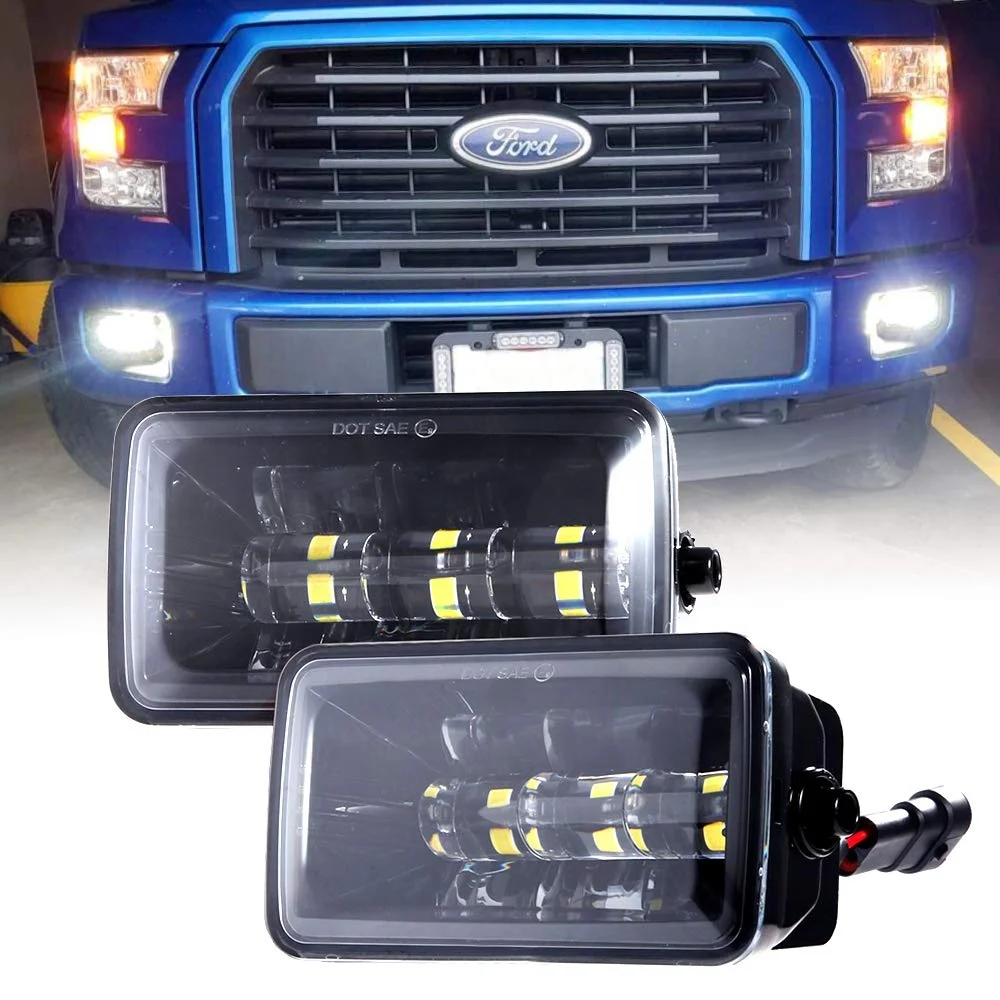 OVOVS 4 inch Rectangular LED Fog Lights 48W Fog Light Assembly Kit for Ford F150 2015-2018
