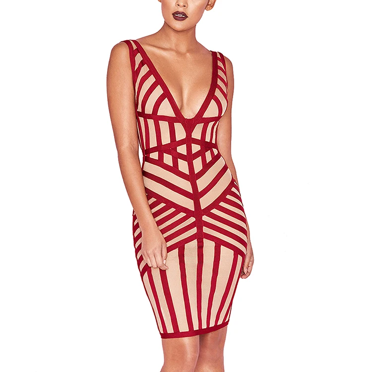 red mesh bodycon dress
