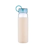 2019 Fashion shape 500ml glass water bottle with glitter sleeve