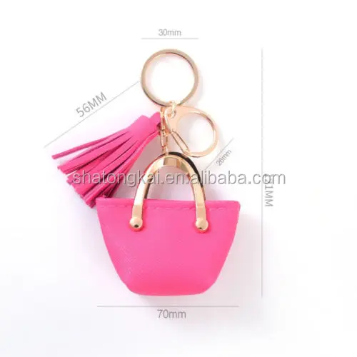 Mini Pu Leather Coin Purse With Keychain, Scarf Decor Earphone Bag, Lipstick  Bag With Snap Button, Car Key Bag Decoration Pendant - Temu