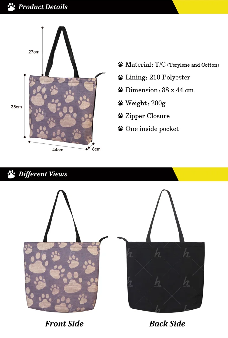 Afro Girl Design Ladies Fabric Tote Bag College Girls Shoulder Bags