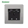 SUMMAO Square Foot Three-hole Socket Switch, USB Mobile Phone Charging 13A British Standard Socket