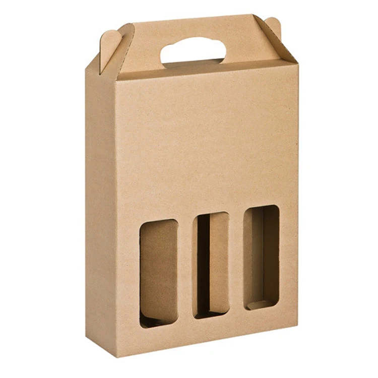 Red Wine Glass Box 2/3/6 Bottle Packaging Gift Beer Carton Custom