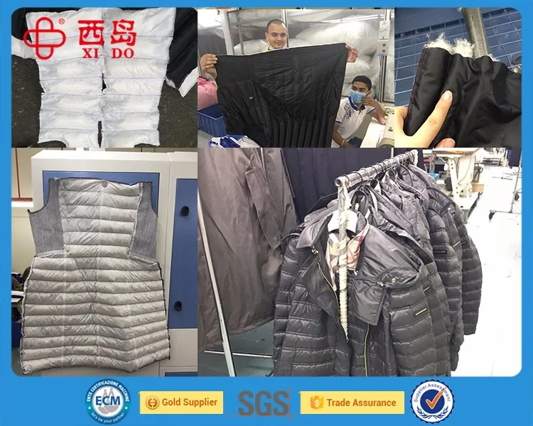 Our customers use down jacket filling machine to fill jacket. High speed and accuracy.