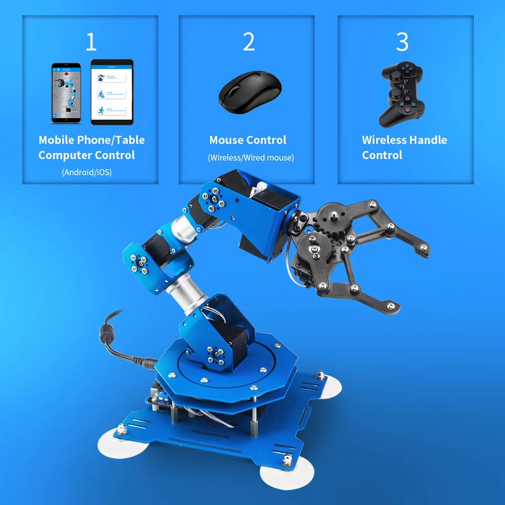 Hiwonder new design robot with serial bus servo,free PC software,App,educational arduino 6axis robotic arm