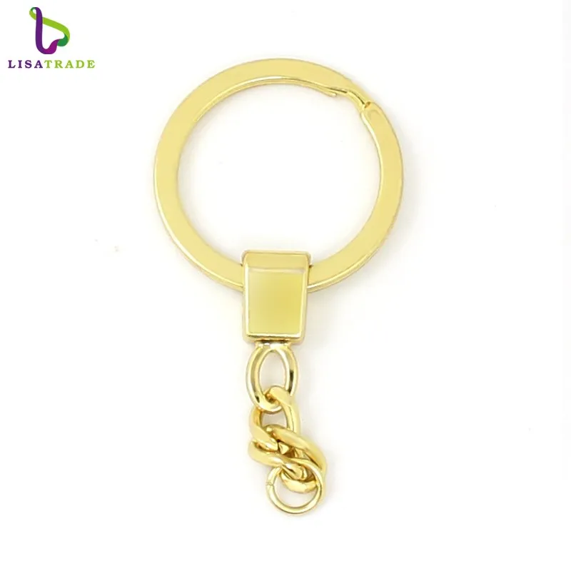 Wholesale 30mm Alloy Blank Metal Key Chains Key Rings Diy Jewelry