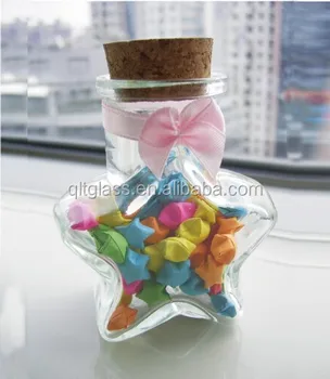 Clear Star Shape Decorative Glass Wishing Jars Bottles Candy Jars
