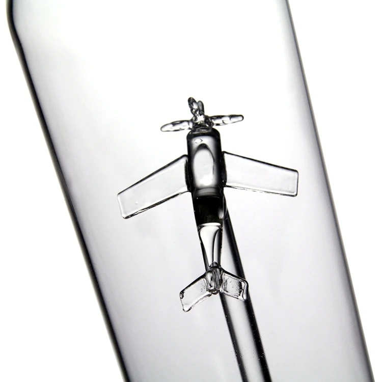 Customized Handmade High Borosilicate Glass Plane Bottles Liquor Bottle