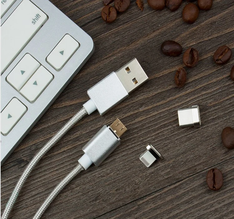 Nylon woven 3 in 1 magnetic usb cable with fast charging for phone