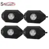 RGB LED Rock Lights with Bluetooth Controller, Timing Function, Music Mode - 4 Pods Multicolor Neon LED Light Kitltico