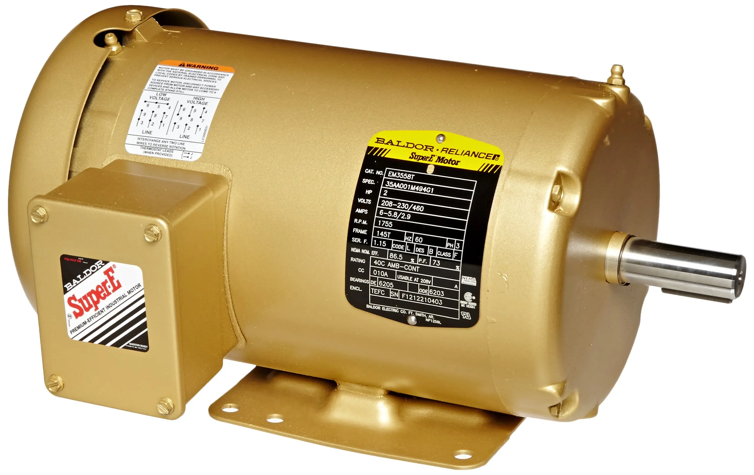 5hp 3450 Rpm Air Compressor Electric Motor 208230 Volts New Century