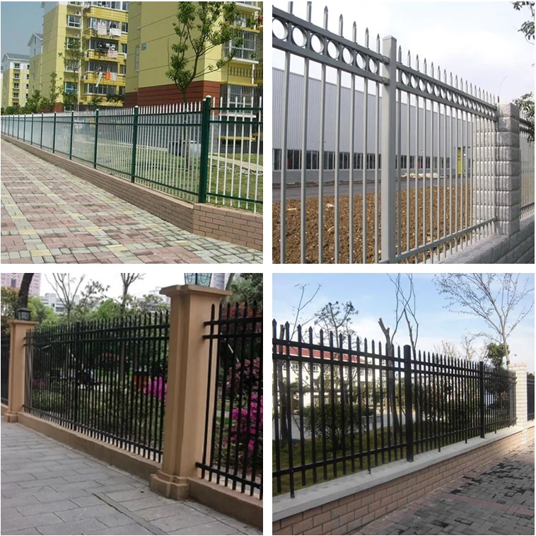 Home Garden Ornamental Black Decorative Metal Wrought Iron Steel Fence