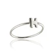 Sterling Silver Initials Words Stacking Band Letter H Ring