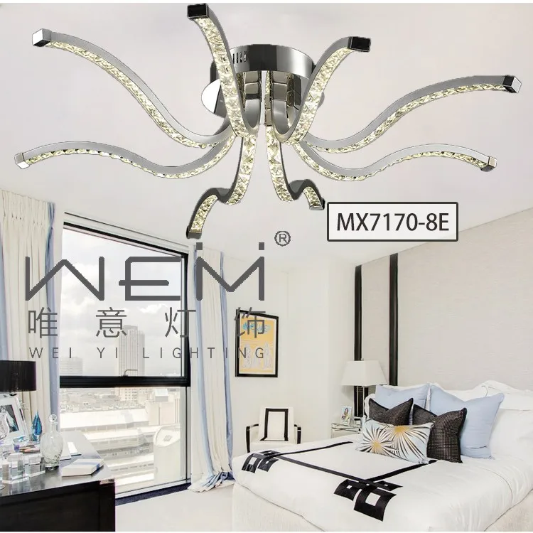 Newly Unique Design Octopus Shape Led Crystal Ceiling Light Weiyi