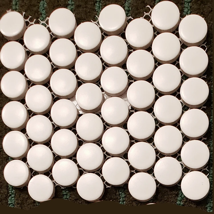 white penny round porcelain ceramic tile round canada colors